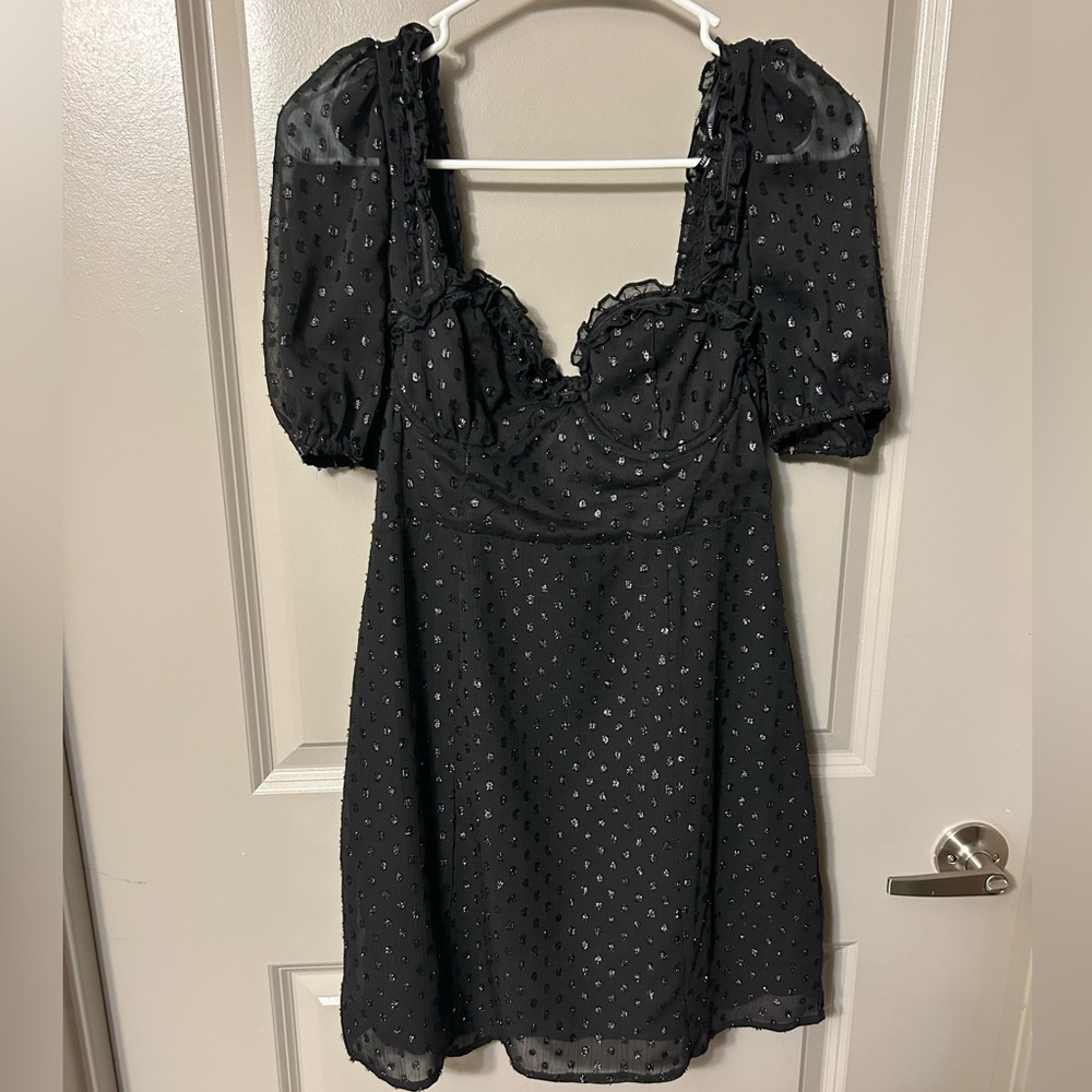 Black sparkle mini dress